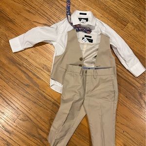 Tan Crewcuts pants and vest suit